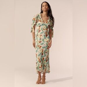 By Anthropologie Short-Sleeve V-Neck Slip Midi Dress